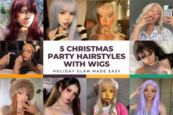 Chirstmas party hairstyles inspiration with wigs