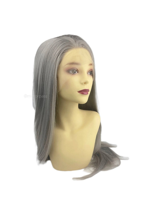 Cowboy ii Silver｜Pre-Plucked Heat-resistant Synthetic Swiss Lace Front Wig