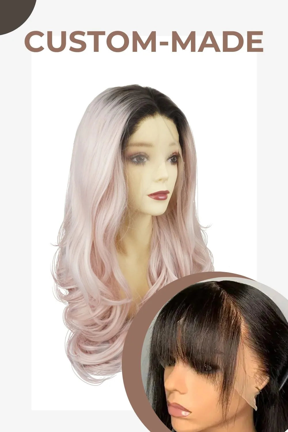 Pinkblack｜synthetic swiss lace front wig