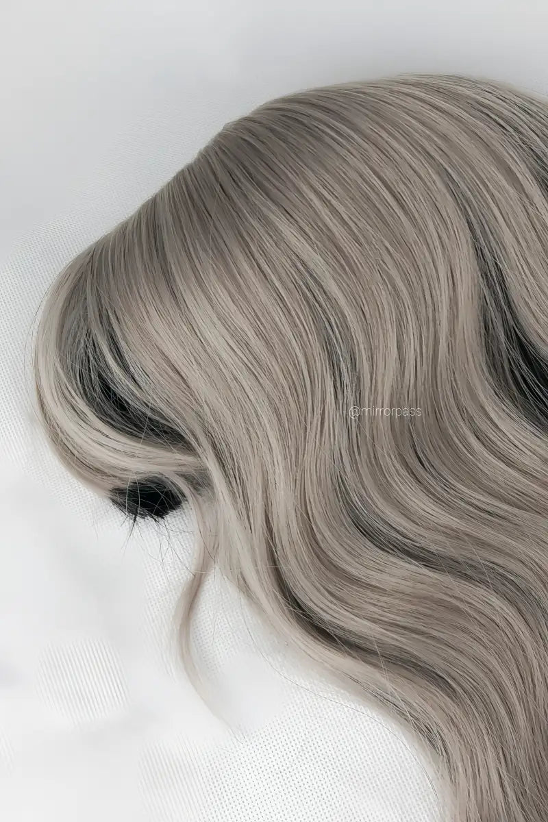 26-Inch Synthetic Hair with Black streak and Soft Silver base