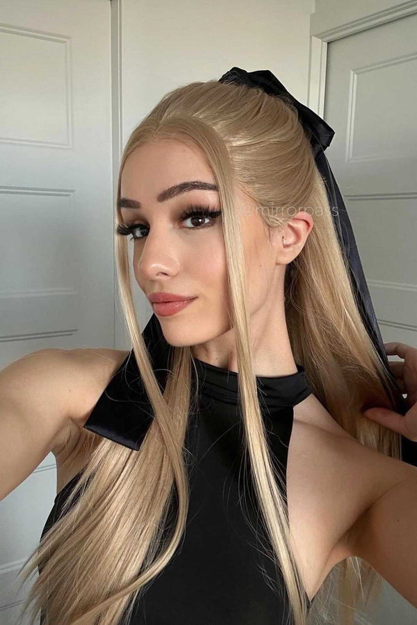 Ariana blonde 2024｜Pre-Plucked Synthetic Swiss Heat-resistant Lace Front Wig