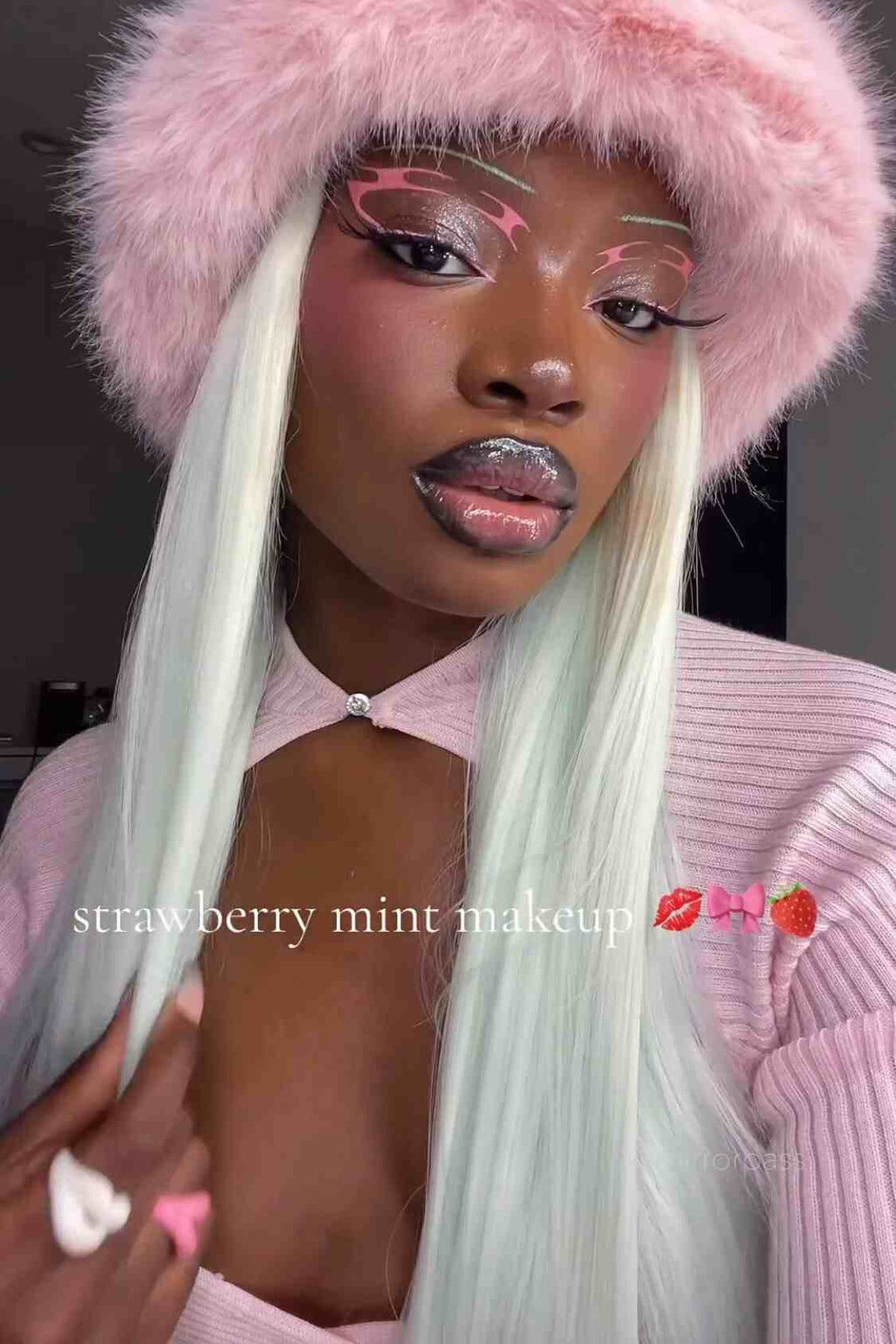 Aquamarine Crystal｜synthetic swiss lace front wig