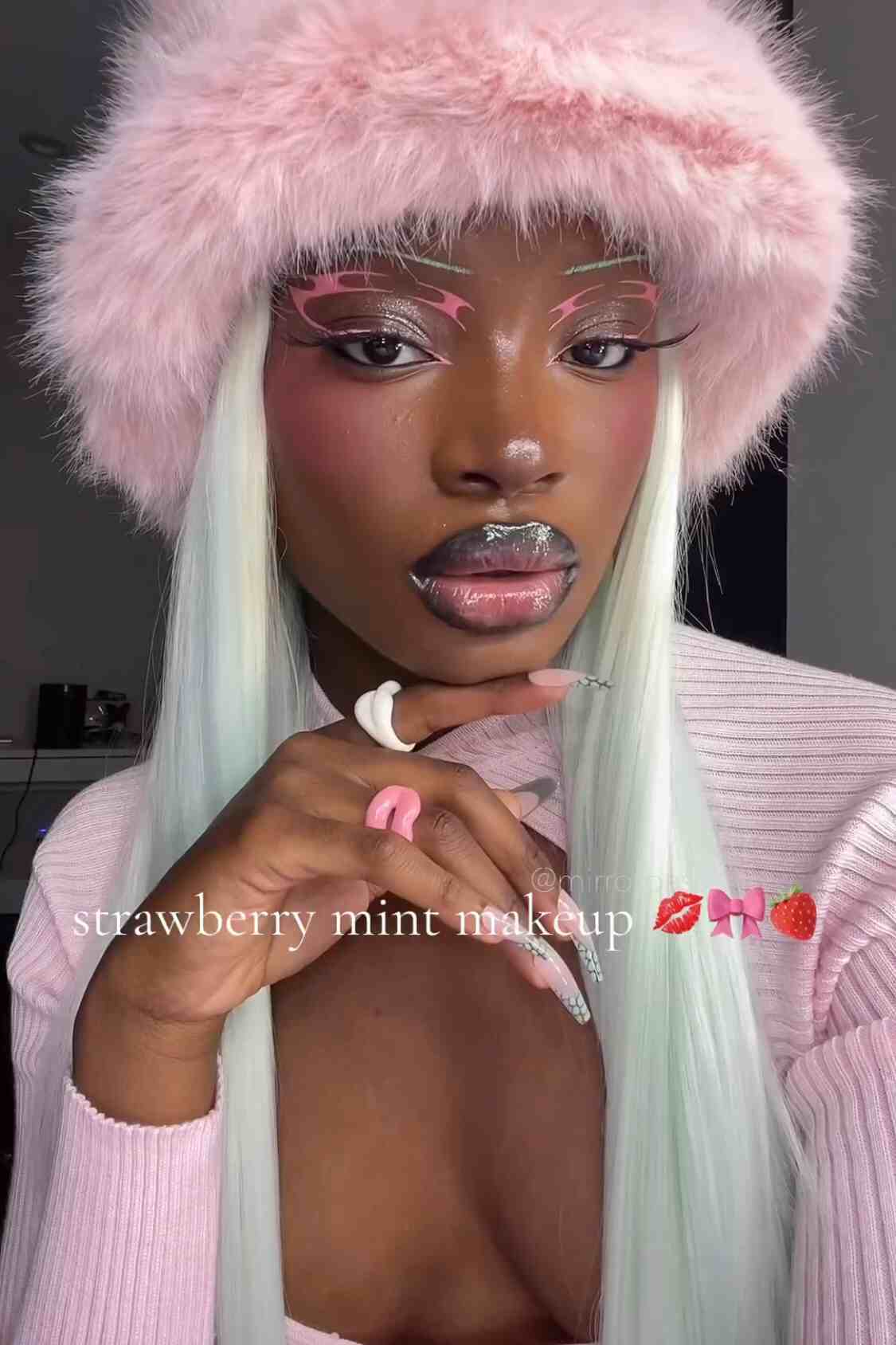 Aquamarine Crystal｜synthetic swiss lace front wig