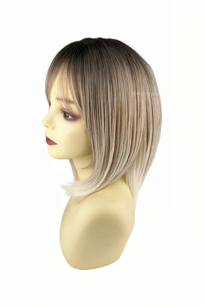 14-Inch Caramel and Platinum Ombre Bob Wig