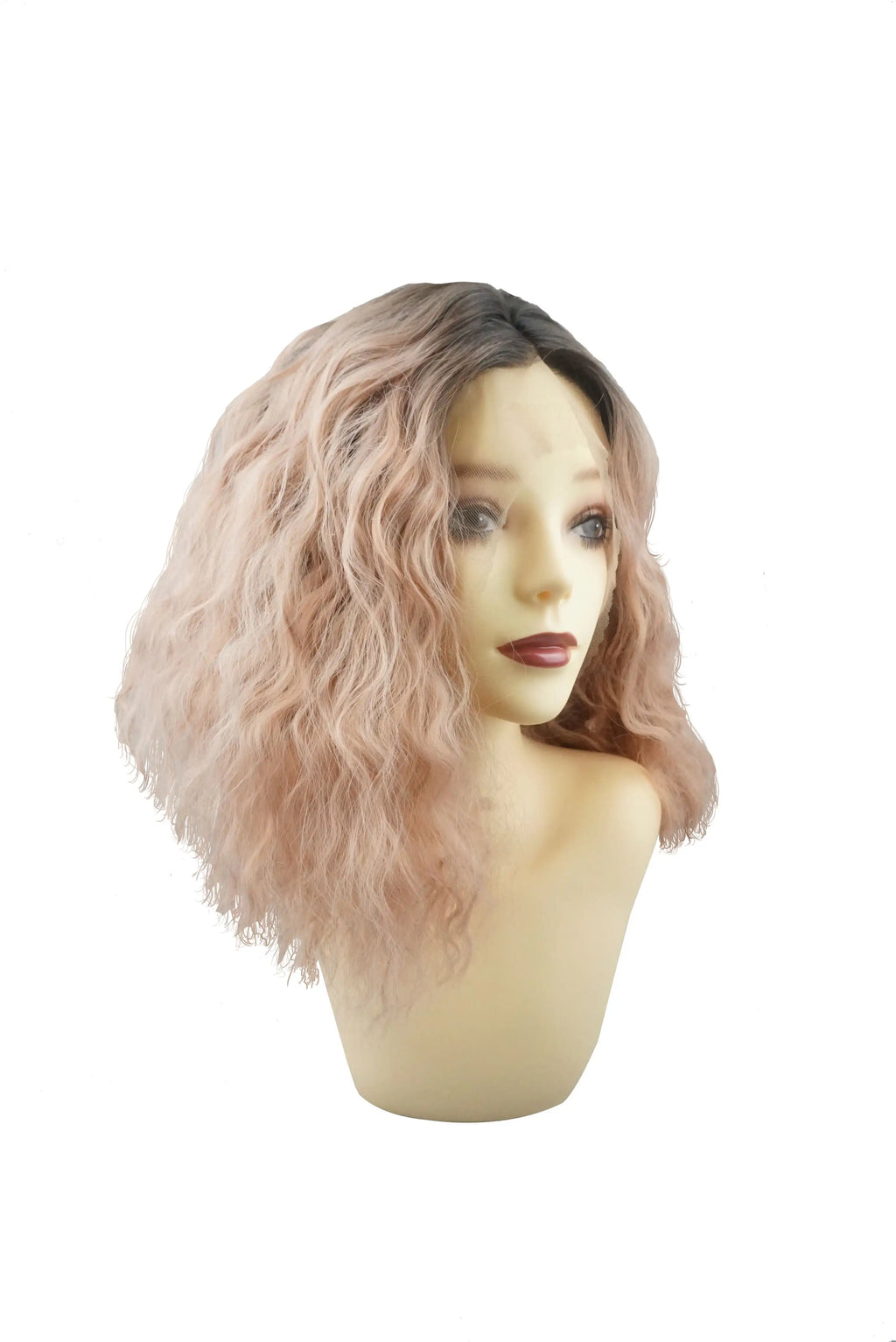 Peach｜synthetic swiss lace front wig