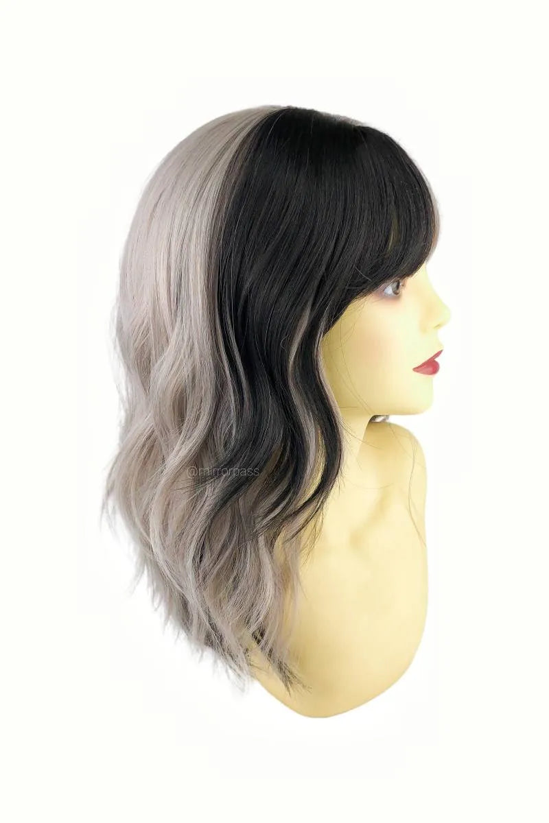 Storm Streak Curly Wig with Airy Bangs