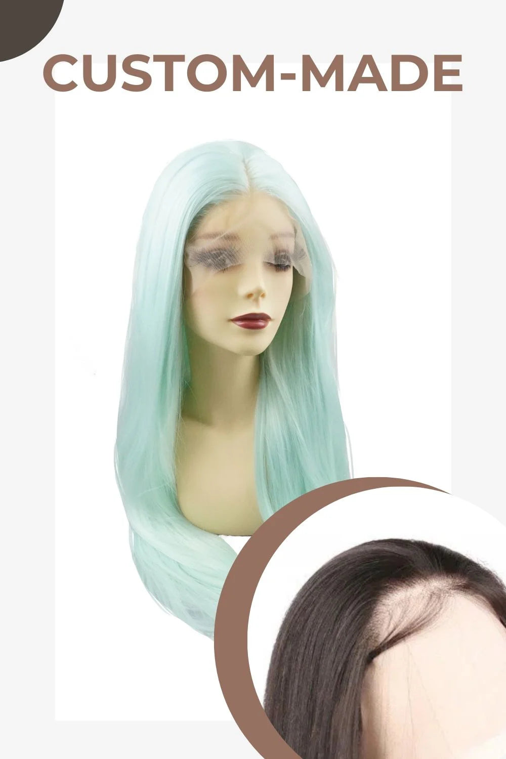 Aquamarine Crystal｜synthetic swiss lace front wig