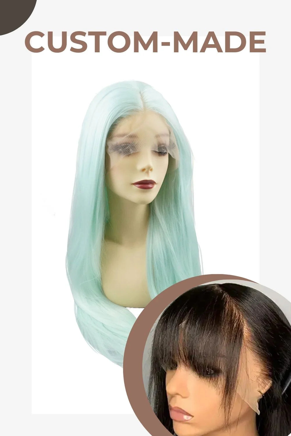 Aquamarine Crystal｜synthetic swiss lace front wig