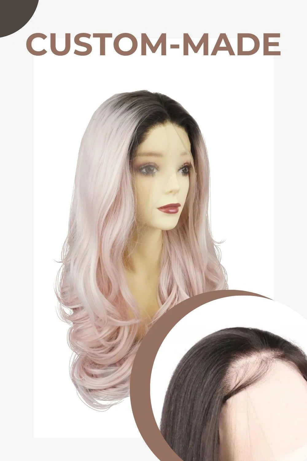 Pinkblack｜synthetic swiss lace front wig