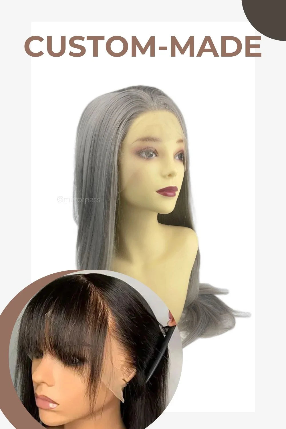 Cowboy ii Silver｜Pre-Plucked Heat-resistant Synthetic Swiss Lace Front Wig