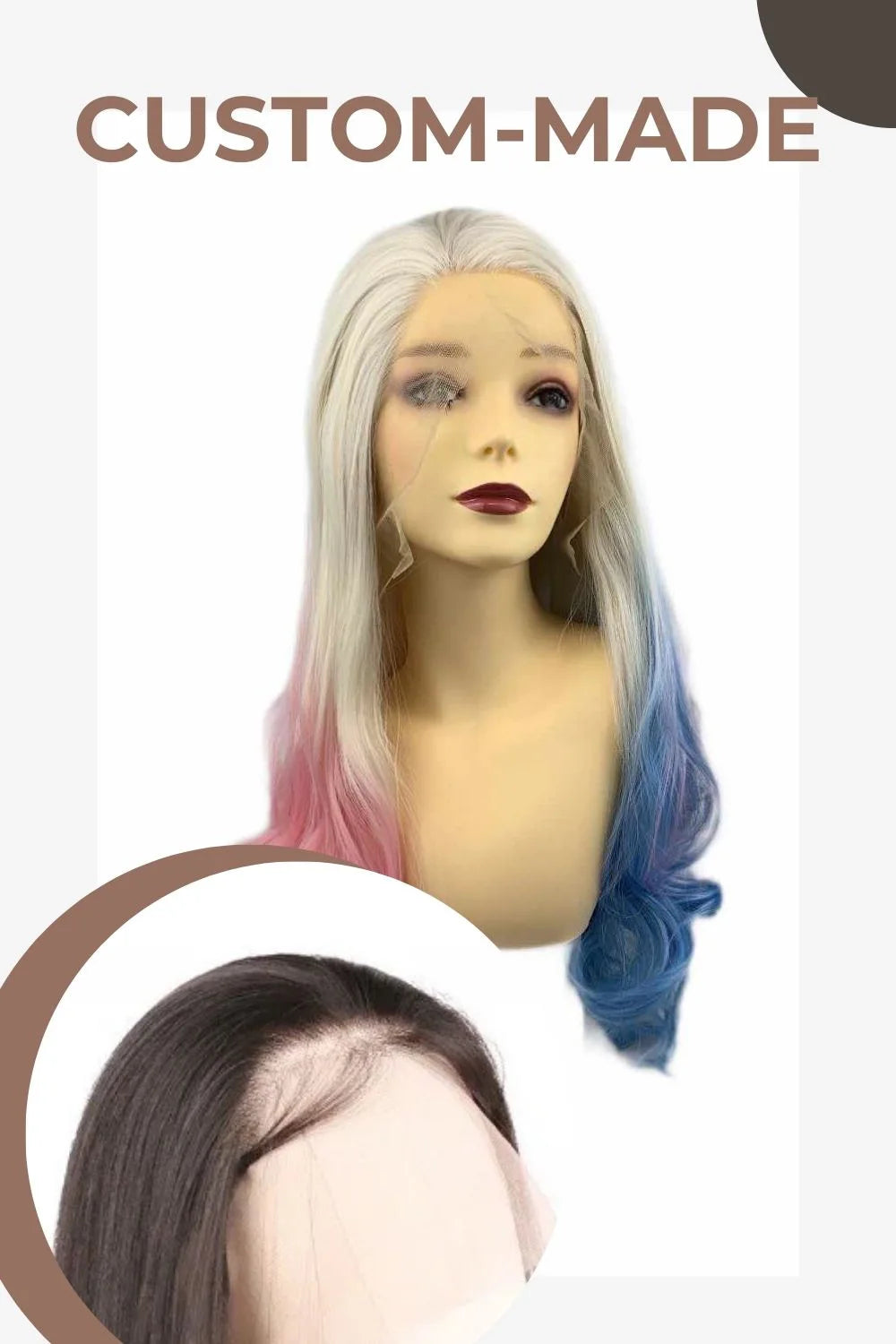 Harley Quinn｜synthetic swiss lace front wig