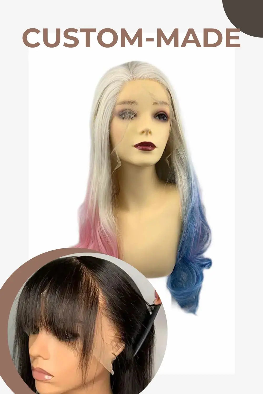 Harley Quinn｜synthetic swiss lace front wig