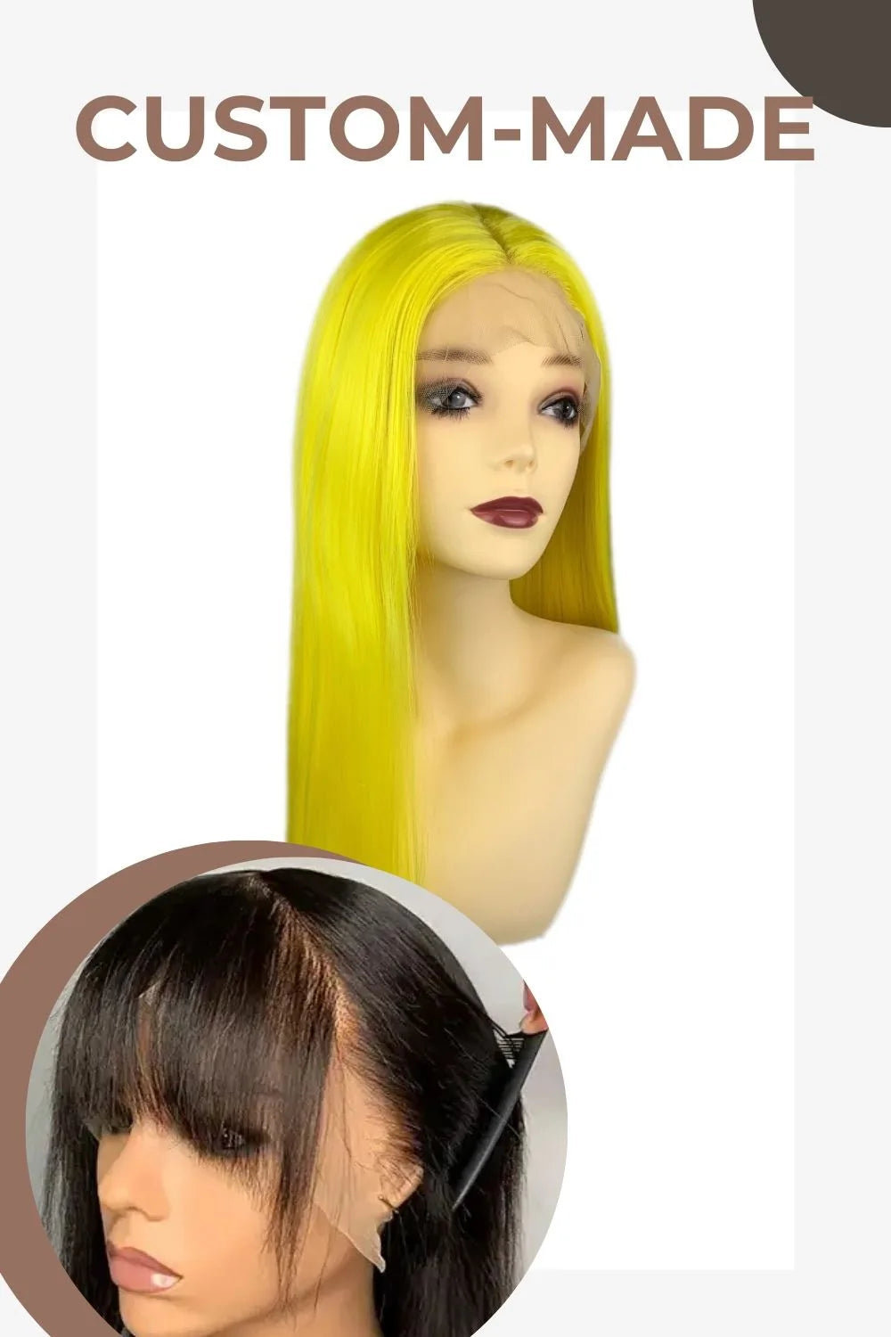 Lemon｜synthetic swiss lace front wig