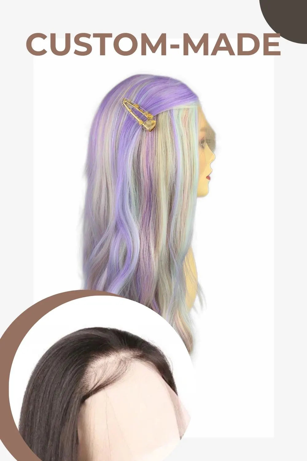 Pastel｜synthetic swiss lace front wig