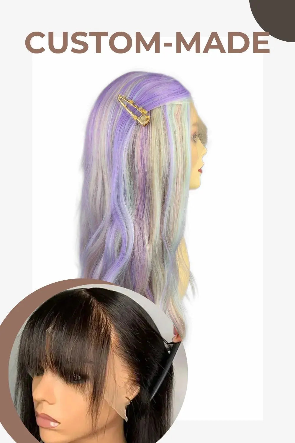 Pastel｜synthetic swiss lace front wig