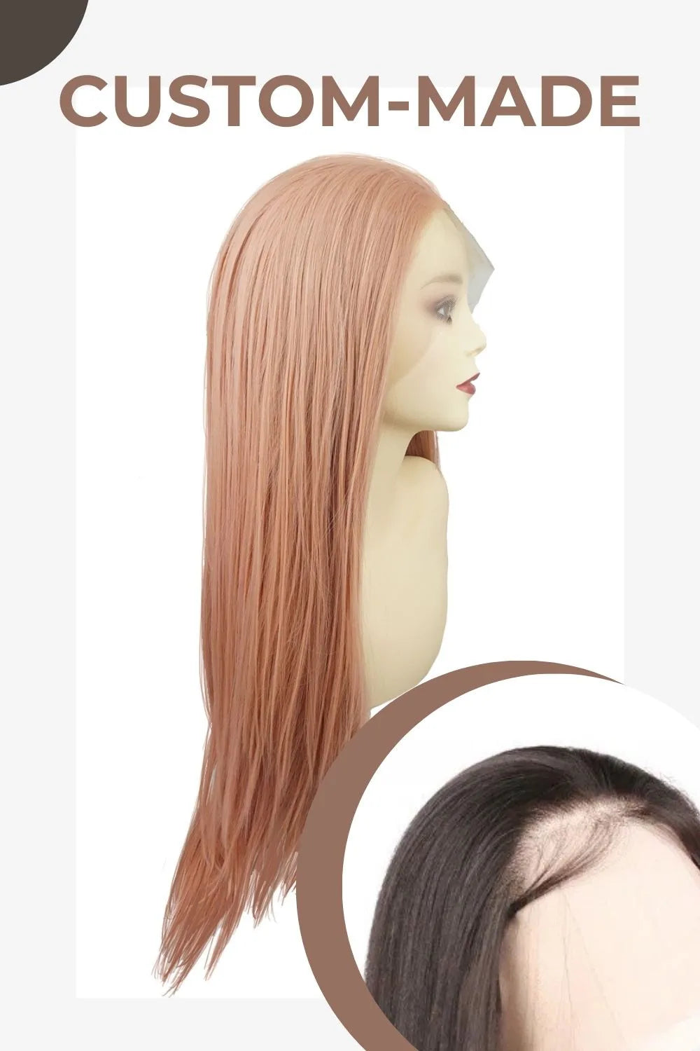 Salmon｜synthetic swiss lace front wig
