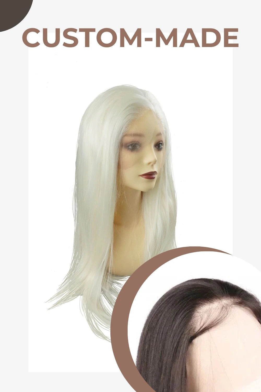 Silver Sable｜synthetic swiss lace front wig