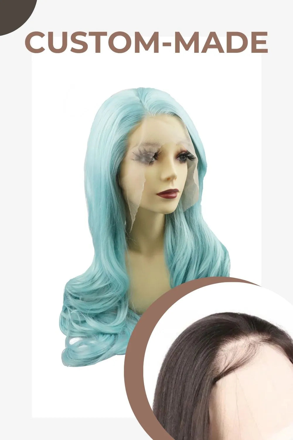 Tiffany blue｜synthetic swiss lace front wig