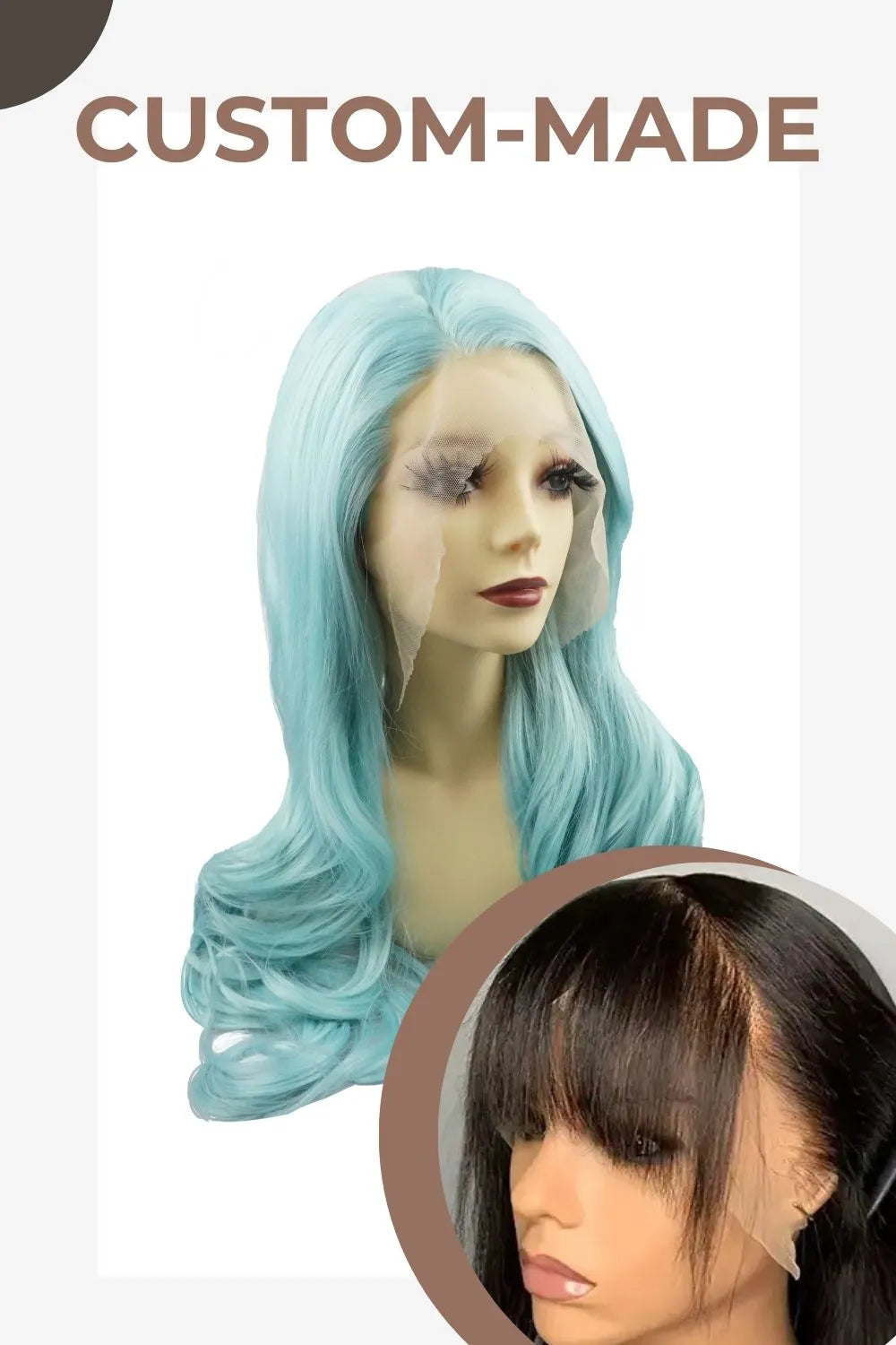 Tiffany blue｜synthetic swiss lace front wig