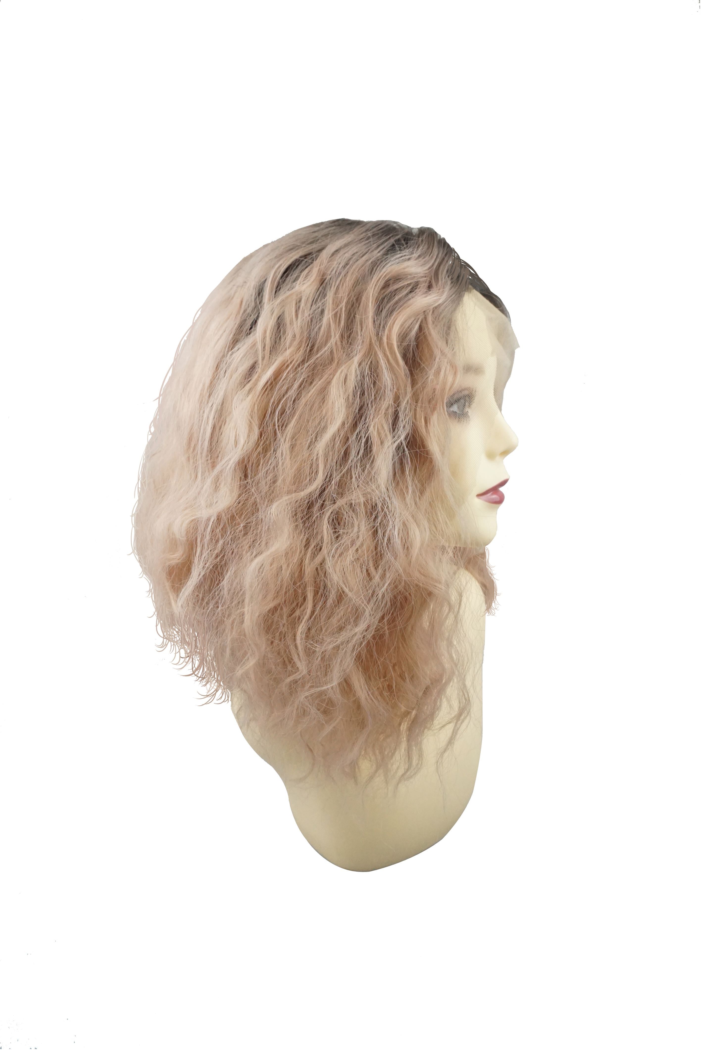 Peach｜synthetic swiss lace front wig
