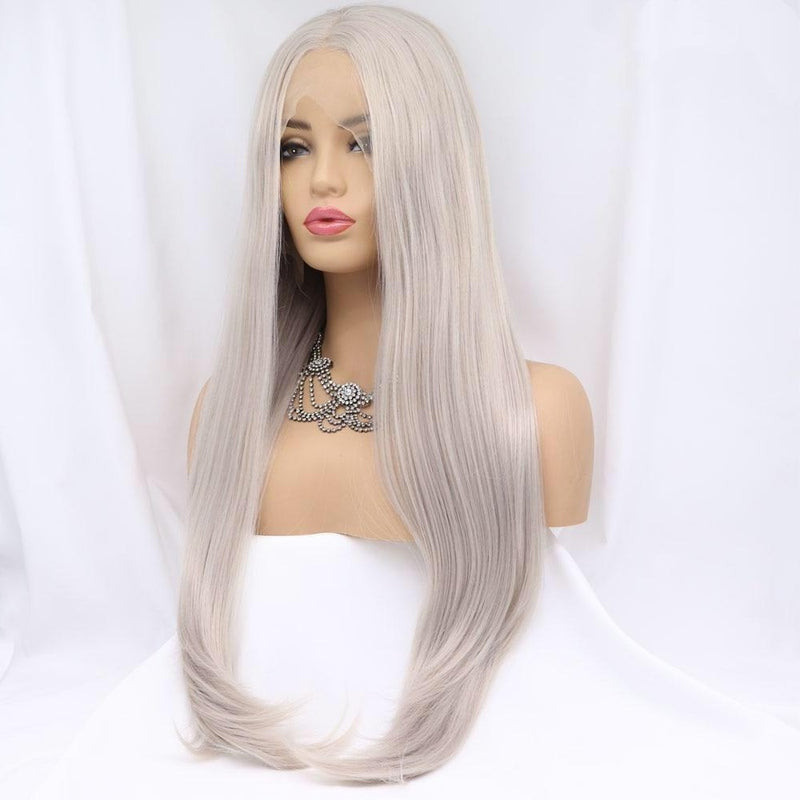 (Simple packed) Atlanta silver｜Synthetic Swiss Lace Front Wig