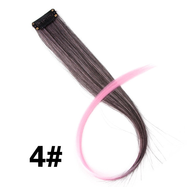 Straight Colored Clip in Hair Extensions 20"