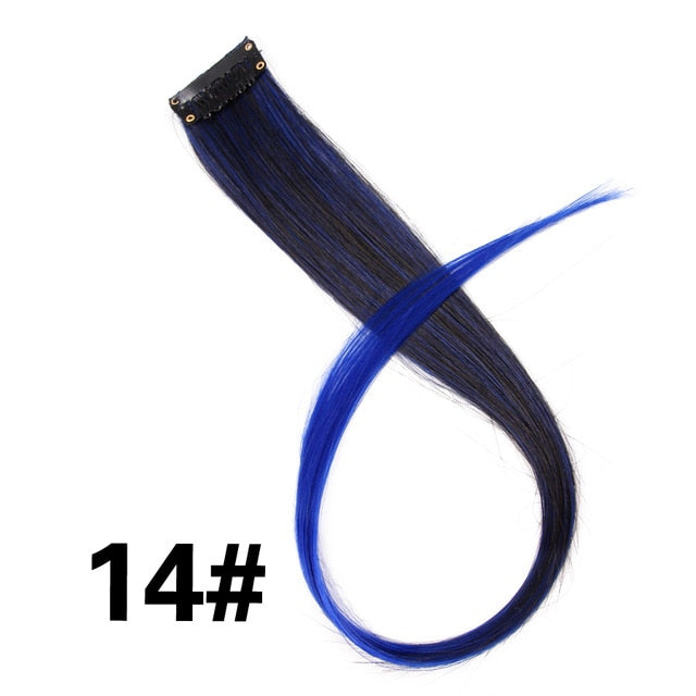 (Free Shipping) Straight Colored Clip in Hair Extensions 20"