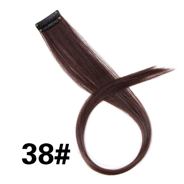 Straight Colored Clip in Hair Extensions 20"