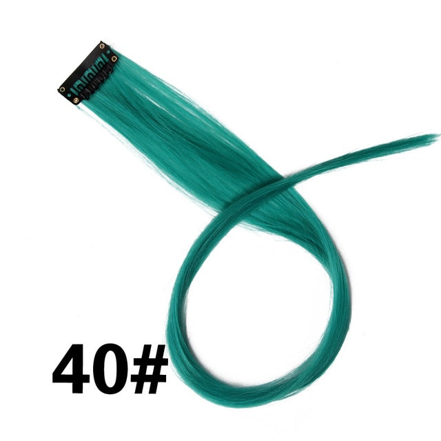 (Free Shipping) Straight Colored Clip in Hair Extensions 20"