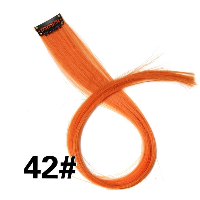 (Free Shipping) Straight Colored Clip in Hair Extensions 20"