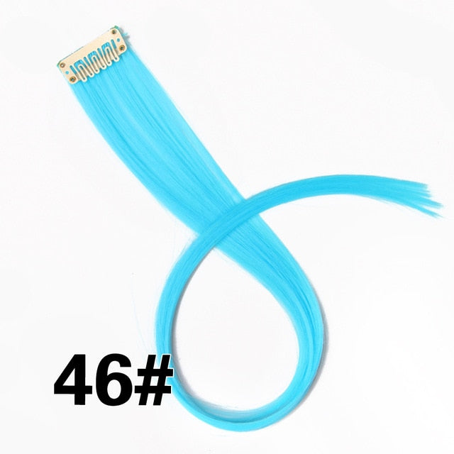 (Free Shipping) Straight Colored Clip in Hair Extensions 20"