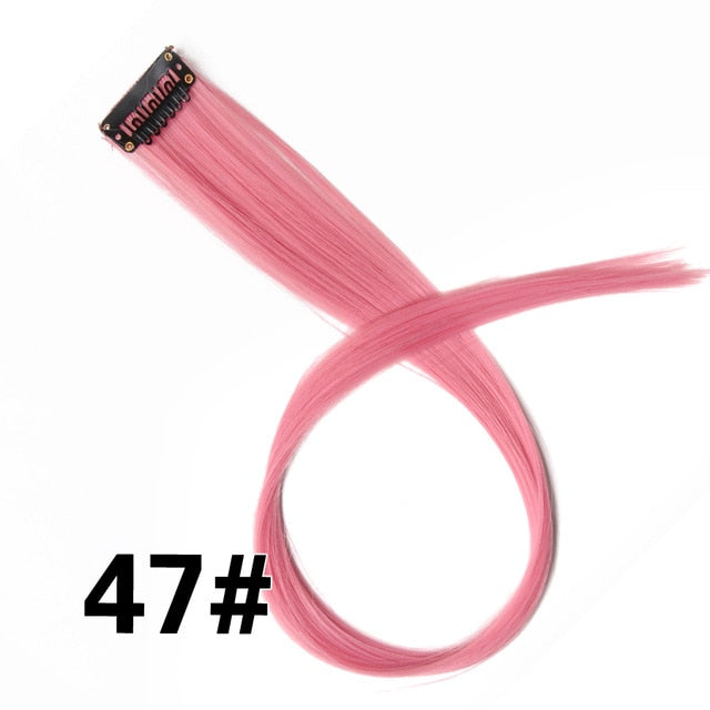 (Free Shipping) Straight Colored Clip in Hair Extensions 20"