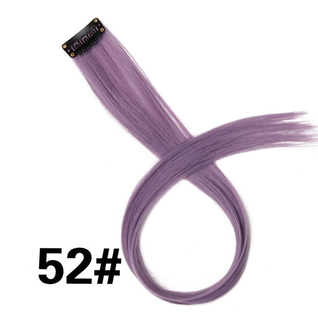 (Free Shipping) Straight Colored Clip in Hair Extensions 20"