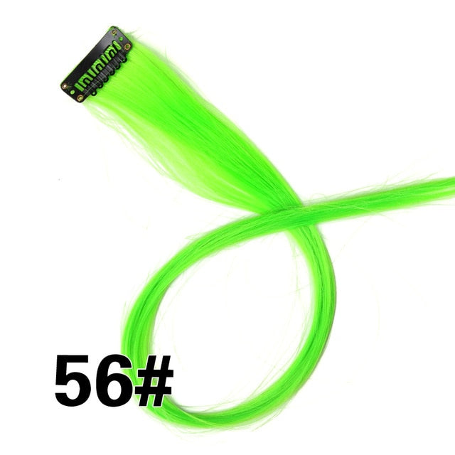 (Free Shipping) Straight Colored Clip in Hair Extensions 20"