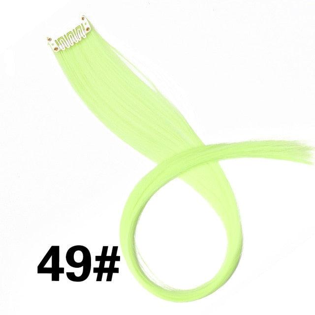 (Free Shipping) Straight Colored Clip in Hair Extensions 20"