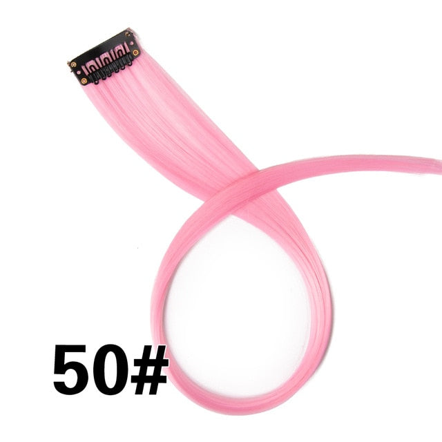 (Free Shipping) Straight Colored Clip in Hair Extensions 20"