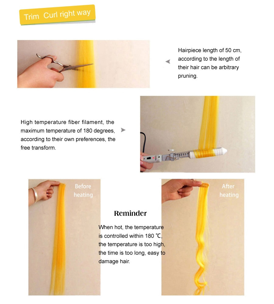(Free Shipping) Straight Colored Clip in Hair Extensions 20"