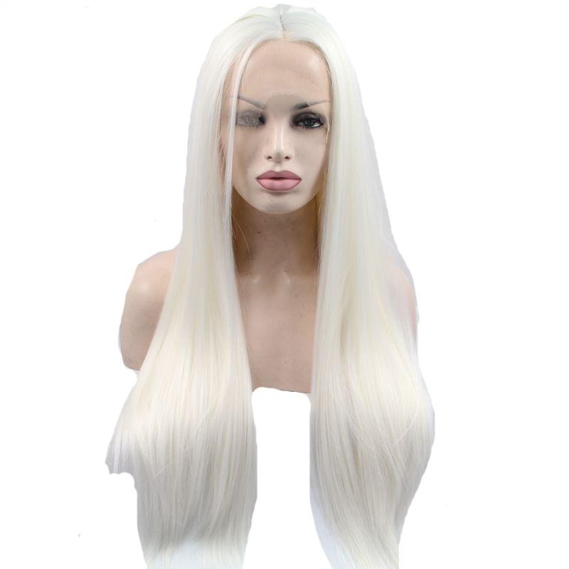 (Simple Packed) Silver Sable | Synthetic Swiss Lace Front Wig