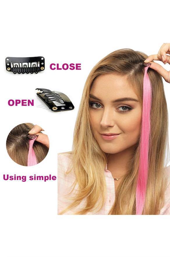 (Free Shipping) Straight Colored Clip in Hair Extensions 20"